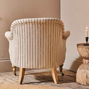 Nkuku Sanja Stripe Off White & Charcoal Armchair